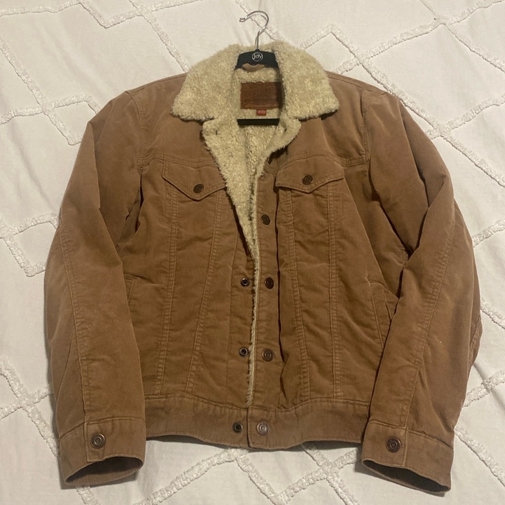 Lucky Brand sheep skin collar corduroy jacket - LIKE NEW!! Great condition